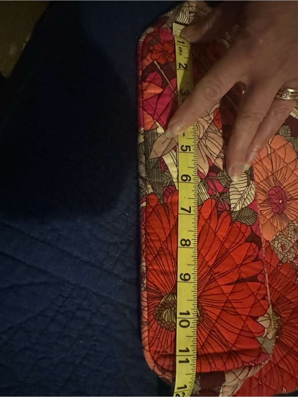 Vera Bradley “Vera” Tote. Floral Quilted Tote Bag in orange, pink, and maroon. - Picture 7 of 7